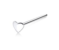 Heart Shaped Straight Nose Stud Silver NSKA-05
